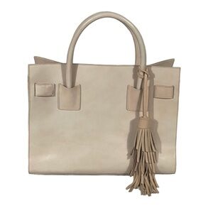 Alberta Di Canio Pink Blush Leather Made In Italy Structured Large Handbag